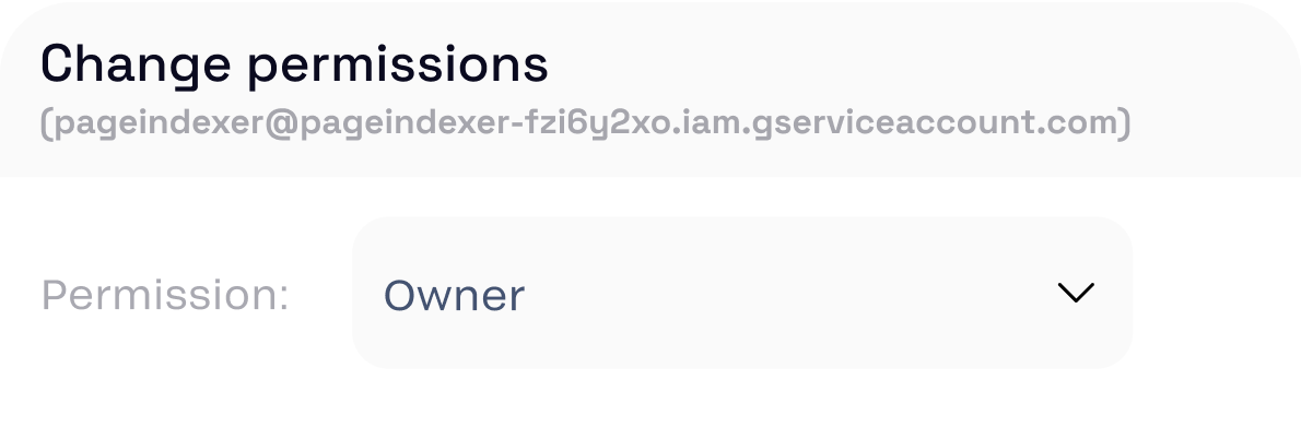 Google Search Console service account setup for automated indexing permissions