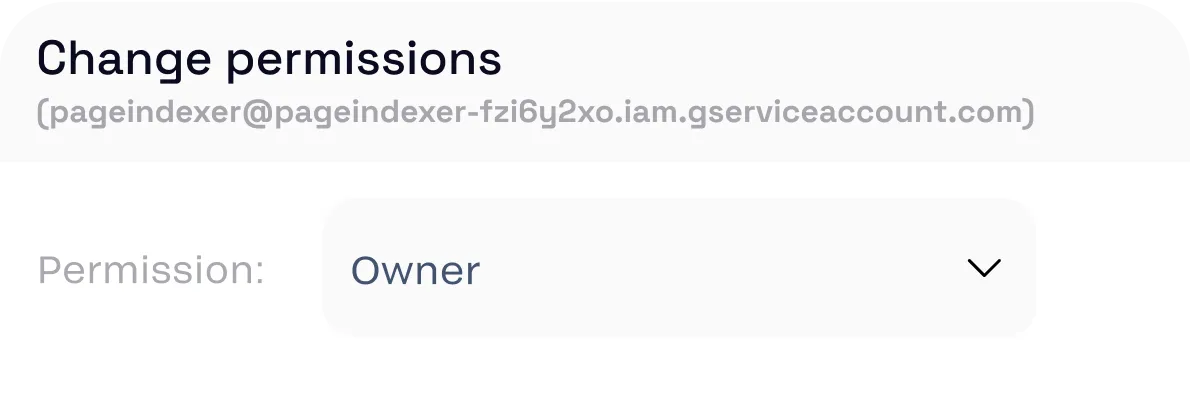 Google Search Console service account setup for automated indexing permissions